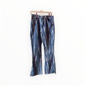 S.O.N.G Y2K Denim Bootcut Fit Stretch Jeans Bleached Light Wash W/ Leg Slits